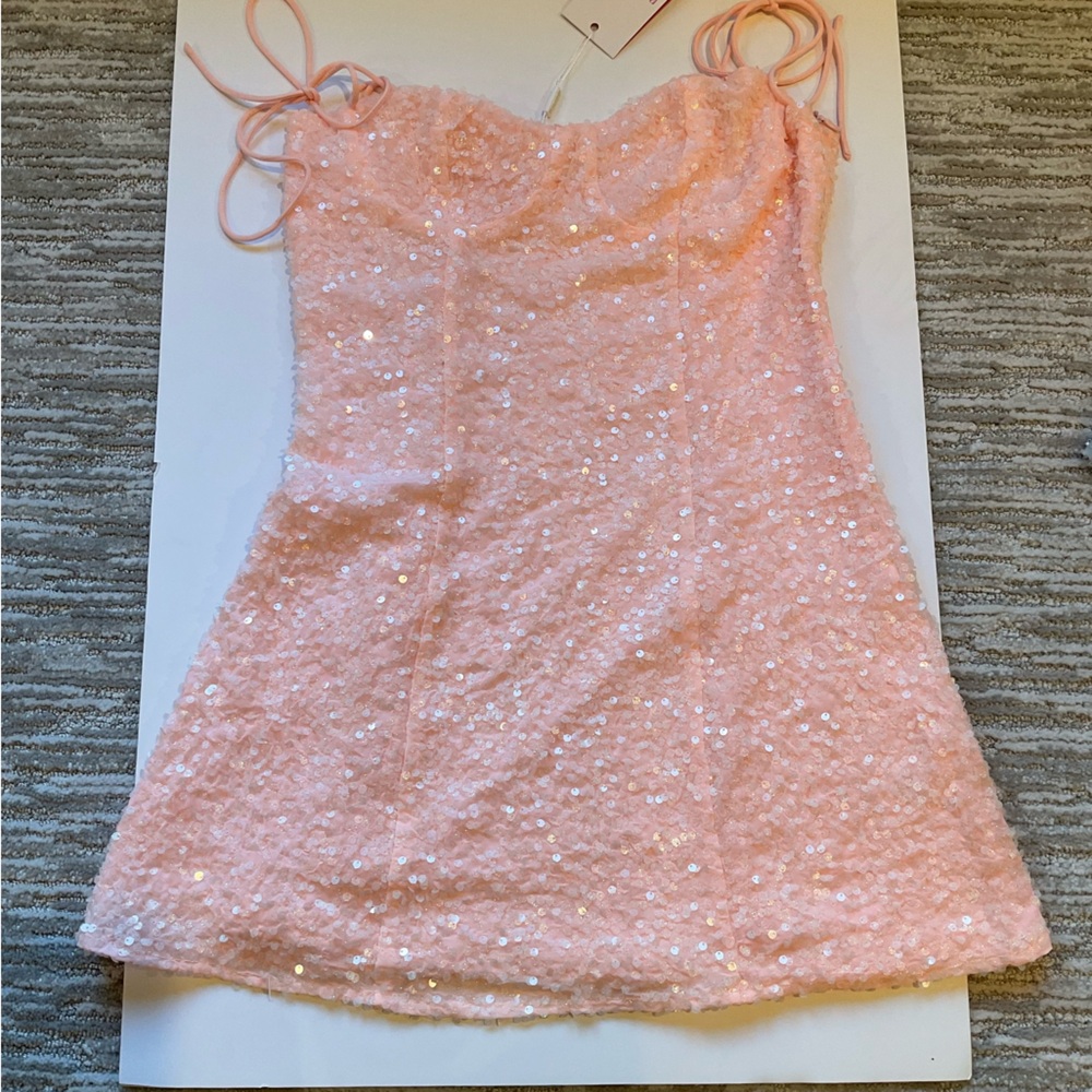 Beginning Boutique Pink Sequin Mini Dress